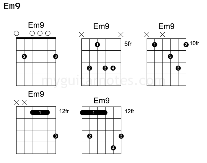 Two E Minor 9th Chords #guitarlesson #guitarchords