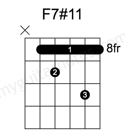 F Dominant 7#11 Guitar Chord