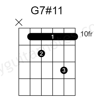G Dominant 7#11 Guitar Chord